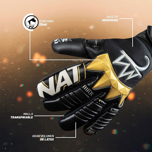 Imagen 3 de 9 de Guantes De Portero Rinat Magnus Pro Negro/oro