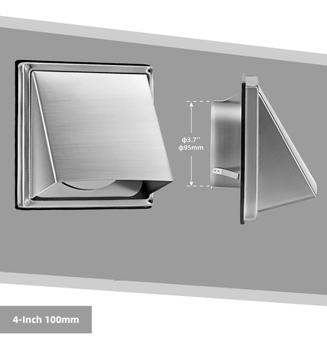 Extractor Externo De Pared De 4 Pulgadas, Con Ventilación Pa