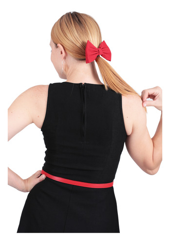 Cinto Moño Pin Up Retro Fino Vintage Cintos Cinturón Rojo Ecocuero 100 Cm