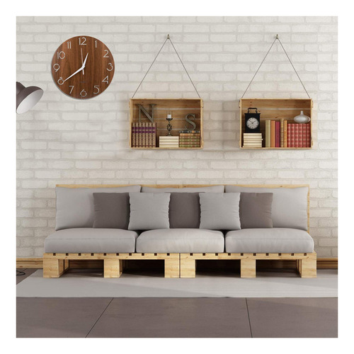 Nicunom Reloj De Pared De Madera Con Diseo De Nmeros Arbigos