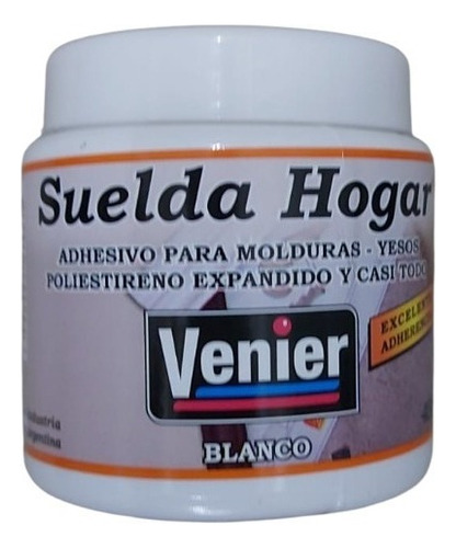 Adhesivo Cola Para Molduras Suelda Hogar Venier 450gr Color Blanco
