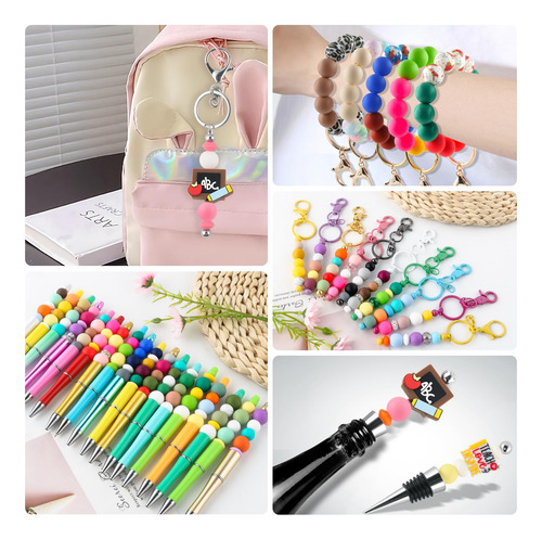 150 Cuentas De Silicona De 1.5 Cm Para Llaveros Y Pulseras