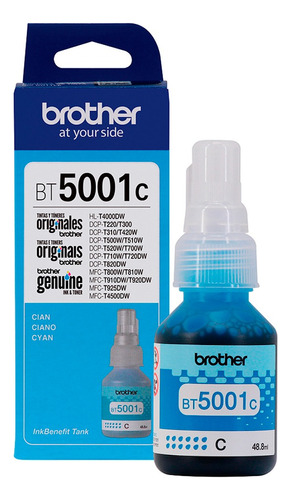 Botella Tinta Brother Original Bt5001c Cyan T310 T510 T710