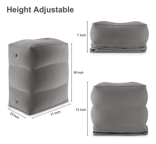 Almohada De Viaje Para Reposapiés Iatable, Ajustable Y Portá