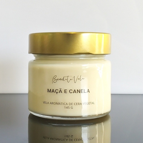 Imagem 2 de 3 de Vela Aromática Perfumada Vegetal Maçã E Canela 140 G Full