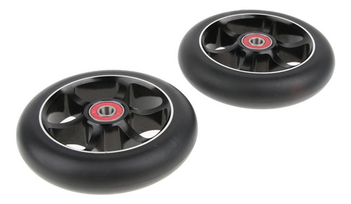 2pcs 110mm Pro Wheel Con Rodamientos Abec-9 Los Negro