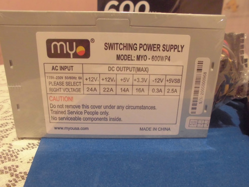 Fuente De Poder Marca Myo 600w
