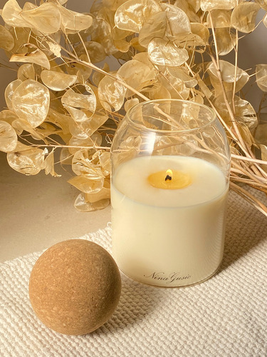 Vela Cera Perfumada Aromática Regalo Decorativa Est. Nórdico Vela Nordic Vainilla Almendras Y Caramelo