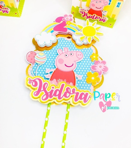 Topper Para Torta Peppa Pig Cotillon Peppa George Pig