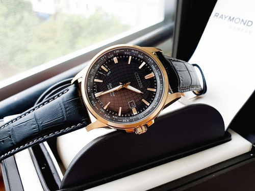 Imagen 7 de 7 de Citizen World Time Black Dial Gold Tone Bx1003-08e Dcmstore