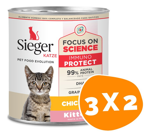 Lata Sieger Katze Kitten X 340gr. Pack 3 Unidades