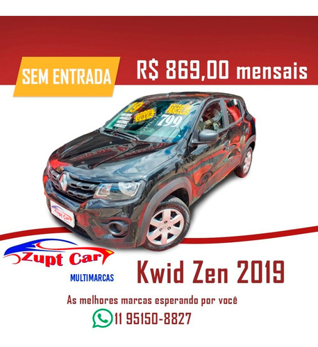 Kwid Zen 2019 Carro Para Aplicativo Sem Entrada