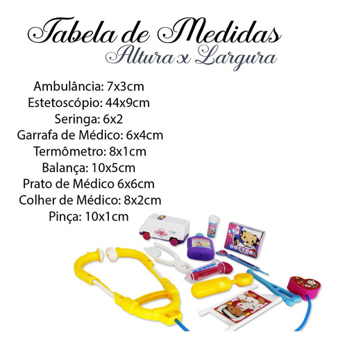Imagem 6 de 6 de Kit Médico Infantil Brinquedo Ambulância Termômetro 11 Peças
