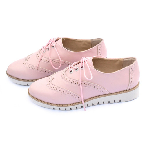 Zapato Bostoniano Oxford Color Rosa Palo Envio Gratis