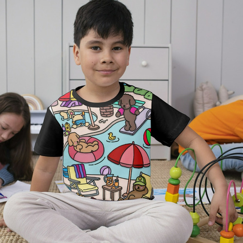 Camiseta Infantil Bobbie Goods Desenho Colorir Ursinho Bob