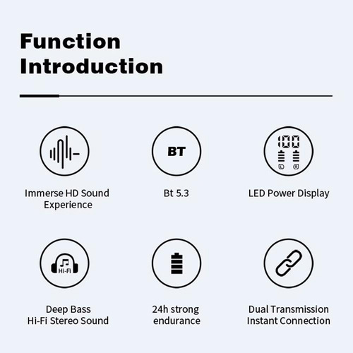 Auriculares Estéreo Inalámbricos Tws Bluetooth5.3 Que Duran