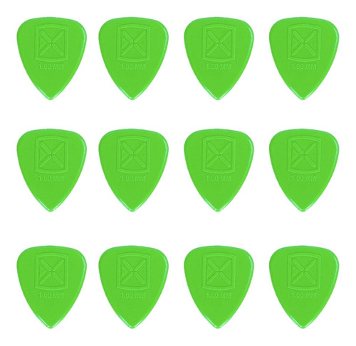 Kit 12 Palheta P/ Guitarra Violão Ibox 1.0mm Verde Green