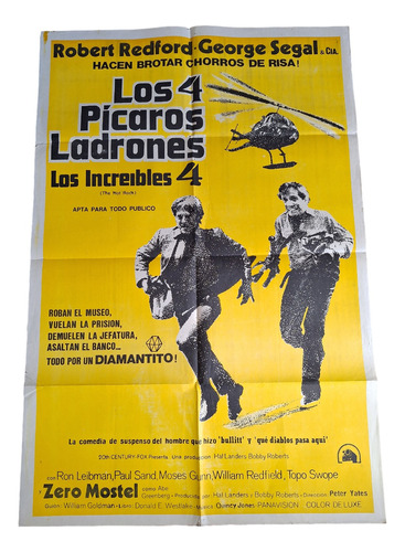 Poster Afiche Cine Los 4 Picaros Ladrones Robert Redford *