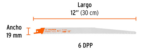 Segueta Sierra 12'' Para Corte En Madera 2pz Truper 10789