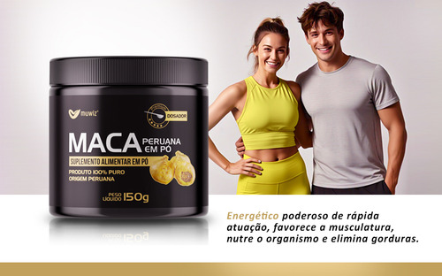 1 - Maca Peruana 100% Pura Muwiz - Maca Em Pó 150g