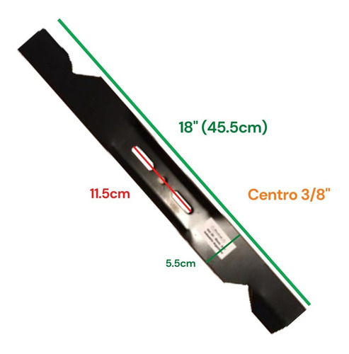 Cuchilla Para Cortadora Cesped 18 Pul Centro 3/8 45 Cm