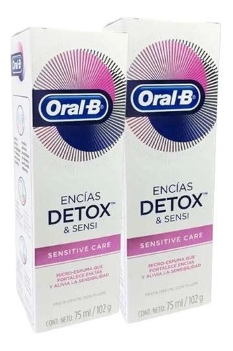 Kit De 2 Pastas Dentales Sensi Care Encias Detox Oralb