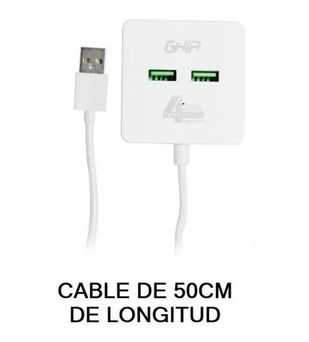 Concentrador Hub Multi Puerto Usb 4 Transferencia Datos Ghia
