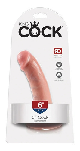 King Cock 6 Pene Natural Color Carne Sin Latex 15.2 Cm