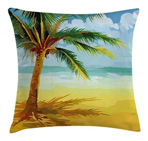 Ambesonne Tropical Throw Pillow Cojín, Coco Palm Tree Branch