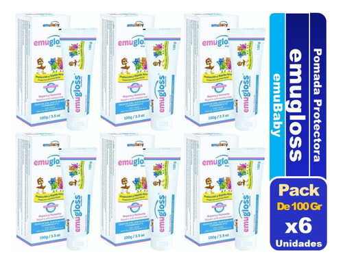 Pomada Protectora Emugloss Emubaby 100gr Pack De 6 Unidades