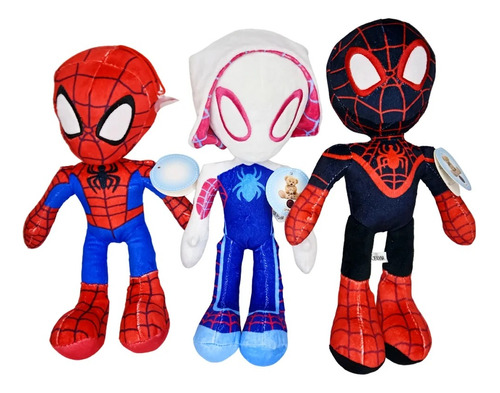 Peluches Spiderman Peter Parker, Gwen, Mile Morales