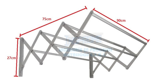 Tendedero De Ropa Plegable - Aluminio - 90cm