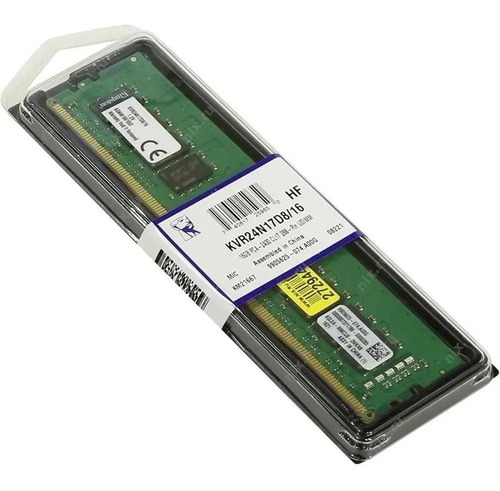 Imagem 1 de 2 de Memória 16gb 2400mhz Kingston Kvr24n17d8/16