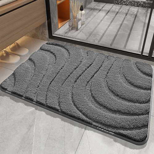 Alfombra De Baño, Alfombra De 50cmx80cm Gris Oscuro