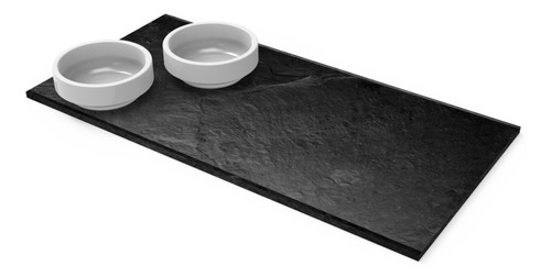 Set Para Sushi Plato Laja 30x15 + 2 Sojeros Ají Diseño