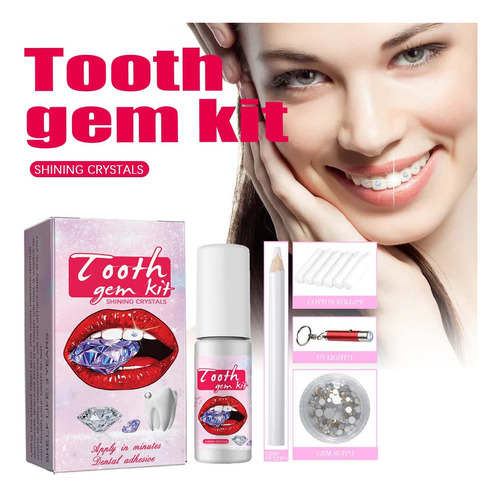 Conjunto De Cristal X Tooth Com Lâmpada De Cura E Cola, 20 P
