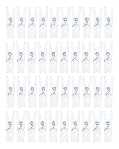 100 Mini Clips Transparentes For Colgar Fotos Y Manualidades