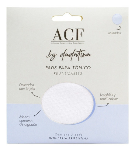 Acf Dadatina Pads X3 Reutilizables Tónico Limpieza Facial