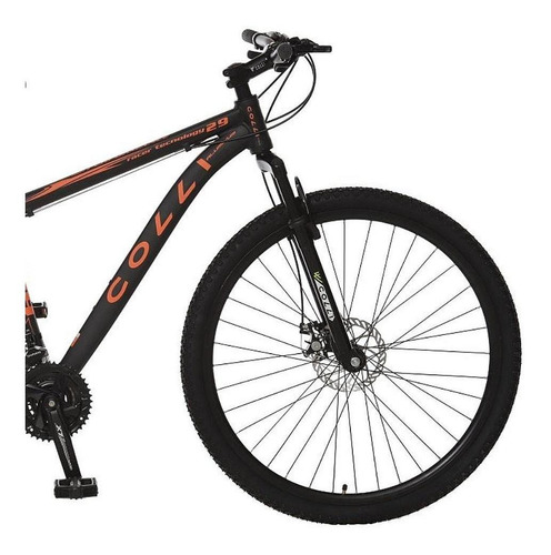 Bicicleta Colli Shiman 21m Pto/laranja Neon A.29 F.disc