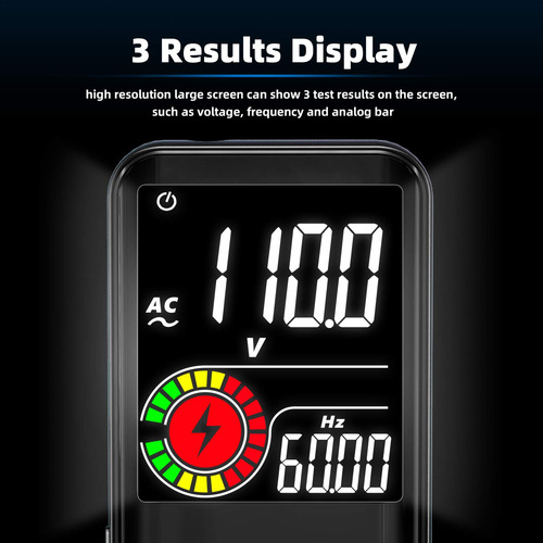 Multímetro Digital Recargable, Lcd Color Detector Emf,...