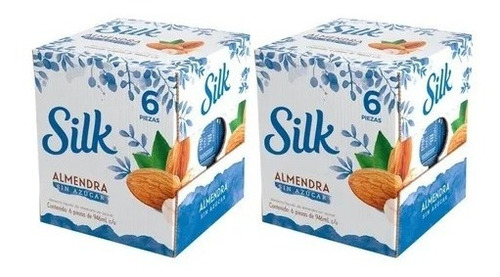 12 Litros Bebida Almendra Silk Almond Cada Caja 6 Litros
