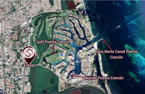 Casa Con Alberca Privada En Venta, Puerto Cancun, Cancun