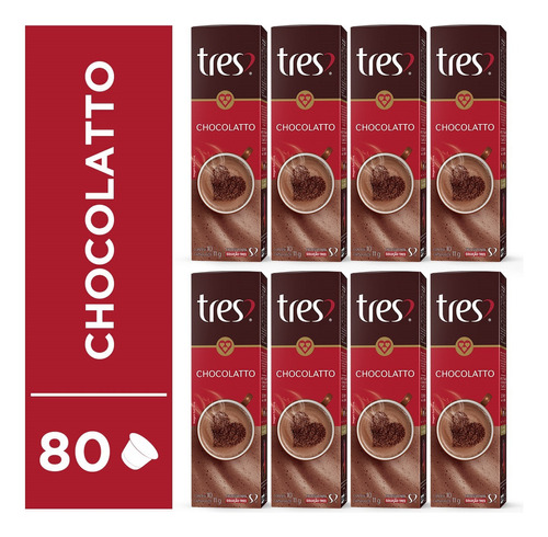 Kit De Espresso Chocolatto Com 80 Cápsulas 3 Corações