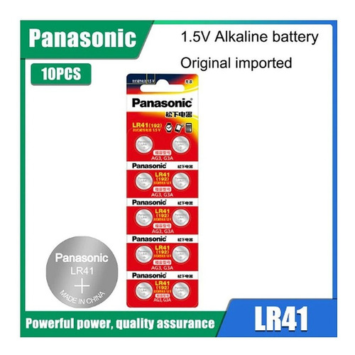 10 Pilas Ag3 - Batería Lr41 - Sr41 (1.5v) - Panasonic