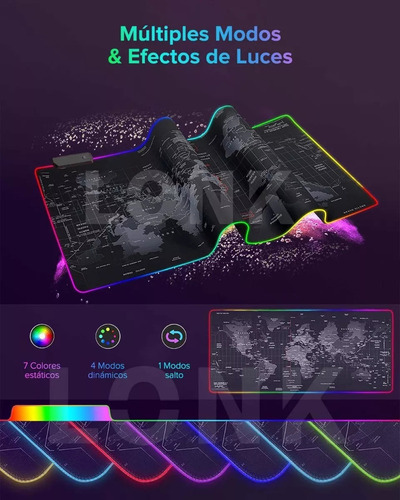 G Alfombrilla De Ratón Led Rgb Grande Para Ratón De