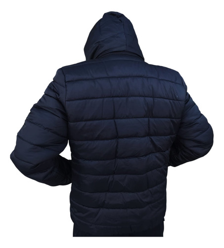 Campera Inflable Hombre - Piel Y Capucha - Invierno Abrigada