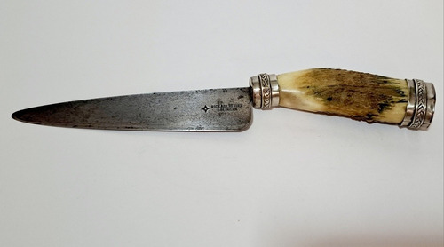 Cuchillo Herder Solingen Asta De Ciervo Antiguo  