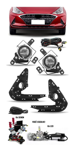 Kit Farol Milha Hyundai Hb20 Hb20s 2020 2021 + Led Ou Xenon