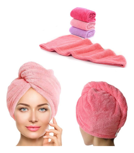 Toalla Secado Turbante De Baño De Cabello