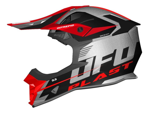 Casco Ufo Plast Intrepid Adulto Motocross Moto Rojo Mx Juri